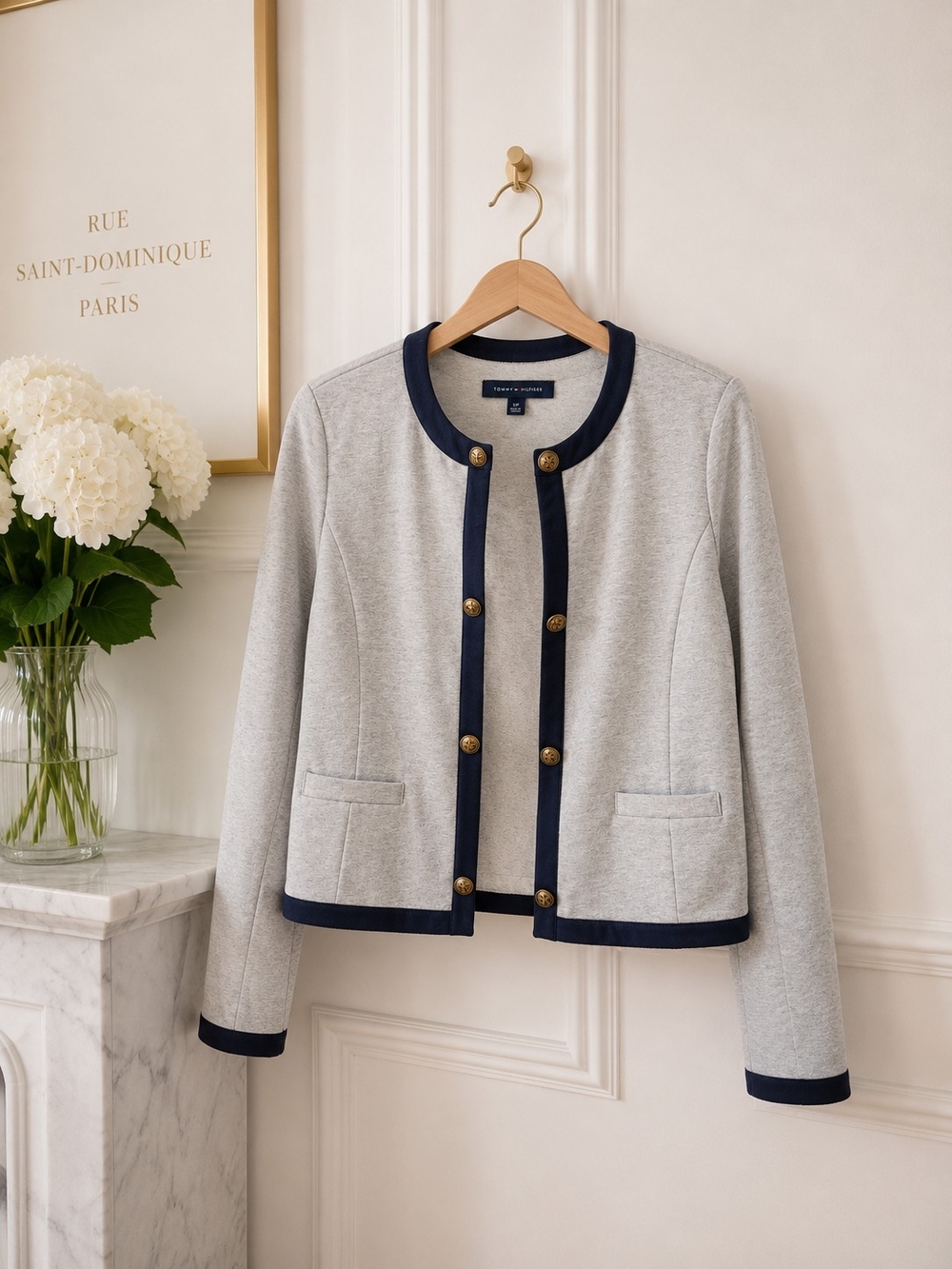 Tommy Hilfiger Style Navy Trim Blazer Jacket